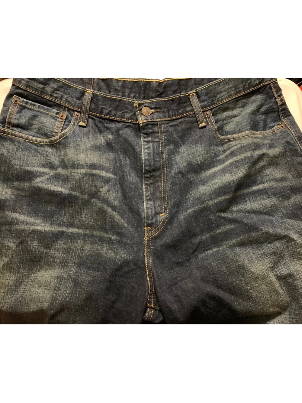 Levis 569 Loose Fit Mens Sz 36 Straight Denim Jeans Shorts Wash Blue - Picture 3 of 7